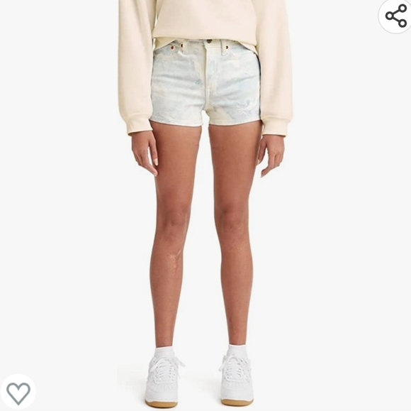 LEVIS HIGH RISE WOMENS SHORTS MARBLED LIGHT BLUE SIZE 29 NEW WITH TAGS - Picture 4 of 16